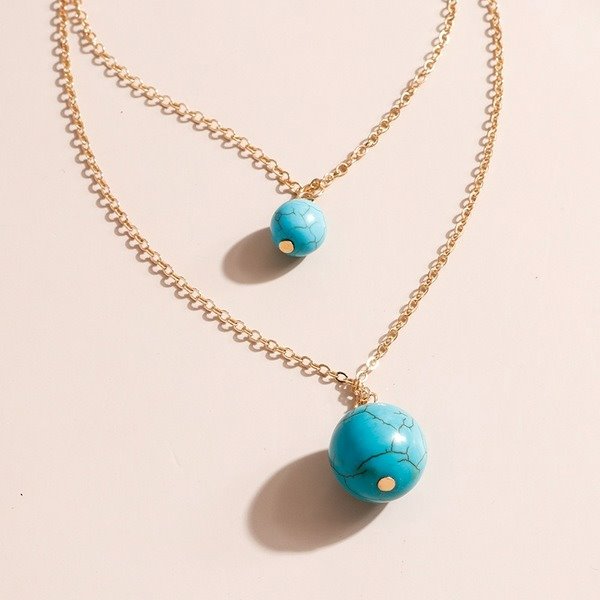 Wholesale Turquoise Multilayer Necklace JDC-NE-Weny022 NECKLACE 纹颖 Wholesale Jewelry JoyasDeChina Joyas De China