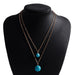 Wholesale Turquoise Multilayer Necklace JDC-NE-Weny022 NECKLACE 纹颖 gold Wholesale Jewelry JoyasDeChina Joyas De China