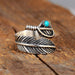 Wholesale turquoise open feather ring JDC-RS-saip002 Rings 赛蒲 Wholesale Jewelry JoyasDeChina Joyas De China