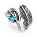 Wholesale turquoise open feather ring JDC-RS-saip002 Rings 赛蒲 Wholesale Jewelry JoyasDeChina Joyas De China