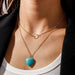 Wholesale Turquoise Peach Heart Necklace JDC-NE-Weny018 NECKLACE 纹颖 Wholesale Jewelry JoyasDeChina Joyas De China