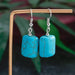 Wholesale Turquoise Rectangular Earrings JDC-ES-Weny005 Earrings 纹颖 Wholesale Jewelry JoyasDeChina Joyas De China