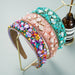 Wholesale Turquoise Rhinestone Fabric Pearl Crystal Headband JDC-HD-YiS005 Headband 镱森 Wholesale Jewelry JoyasDeChina Joyas De China