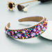 Wholesale Turquoise Rhinestone Fabric Pearl Crystal Headband JDC-HD-YiS005 Headband 镱森 purple Wholesale Jewelry JoyasDeChina Joyas De China