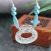 Wholesale Turquoise Silver Oval Necklace JDC-NE-Weny008 NECKLACE 纹颖 Wholesale Jewelry JoyasDeChina Joyas De China