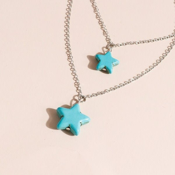 Wholesale Turquoise Star Necklace JDC-NE-Weny019 Bracelet 纹颖 Wholesale Jewelry JoyasDeChina Joyas De China