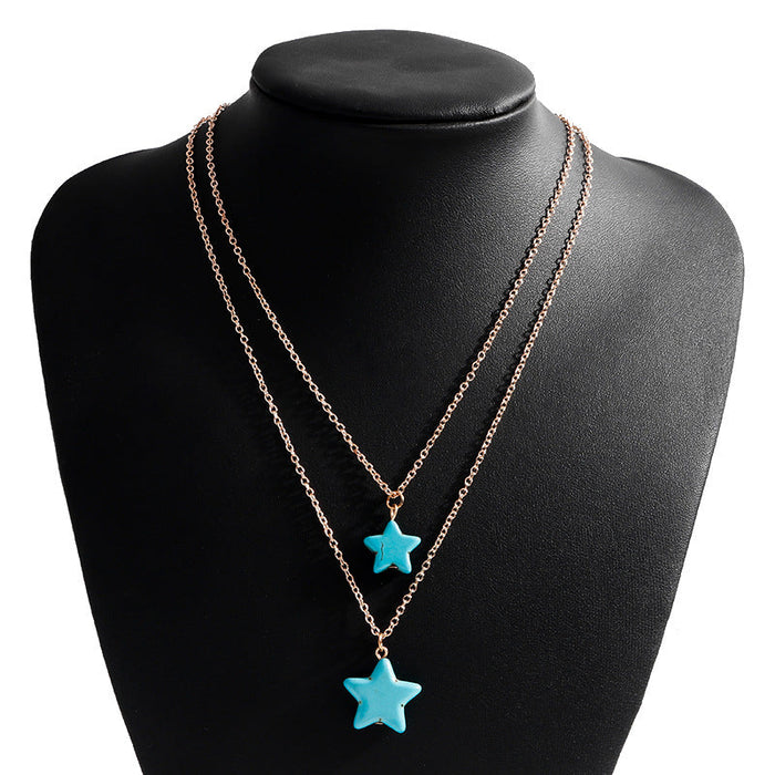 Wholesale Turquoise Star Necklace JDC-NE-Weny019 Bracelet 纹颖 Wholesale Jewelry JoyasDeChina Joyas De China