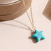 Wholesale Turquoise Star Necklace JDC-NE-Weny029 NECKLACE 纹颖 Wholesale Jewelry JoyasDeChina Joyas De China