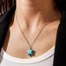 Wholesale Turquoise Star Necklace JDC-NE-Weny029 NECKLACE 纹颖 Wholesale Jewelry JoyasDeChina Joyas De China