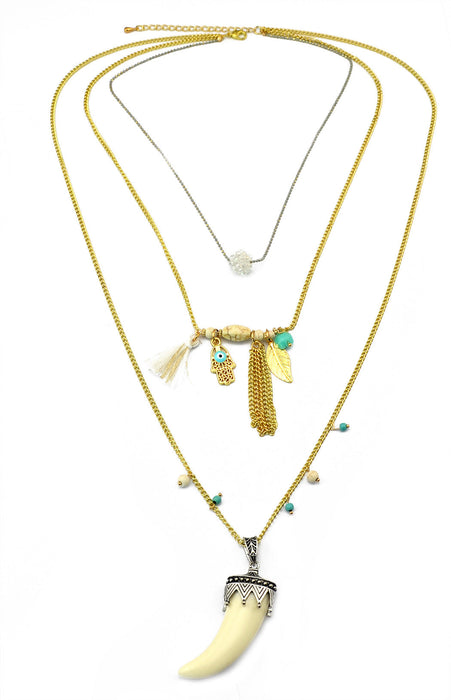 Wholesale Turquoise Tassel Alloy Necklaces JDC-NE-Yunl016 Necklaces 云罗 Wholesale Jewelry JoyasDeChina Joyas De China