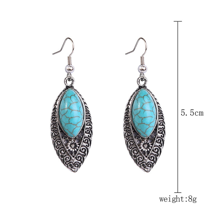 Wholesale turquoise vintage alloy earrings JDC-ES-ManY003 Earrings 满溢 3 Wholesale Jewelry JoyasDeChina Joyas De China