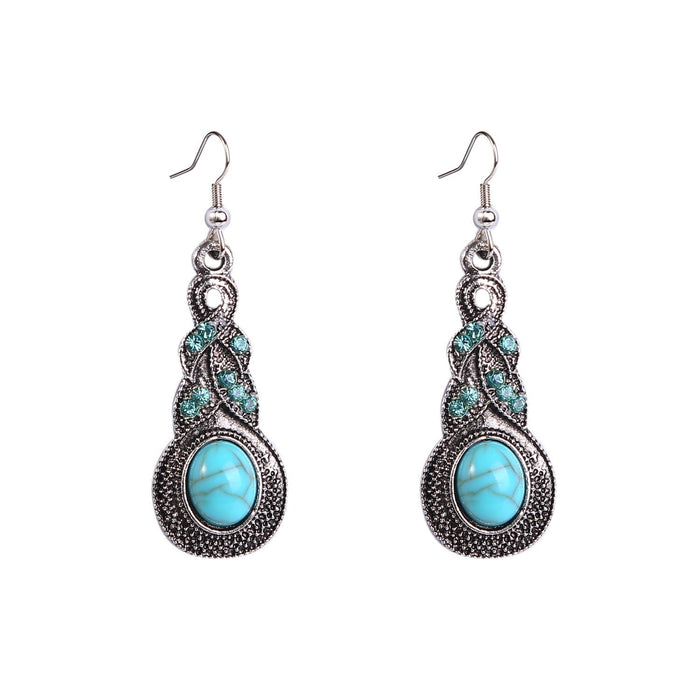 Wholesale turquoise vintage alloy earrings JDC-ES-ManY003 Earrings 满溢 Wholesale Jewelry JoyasDeChina Joyas De China