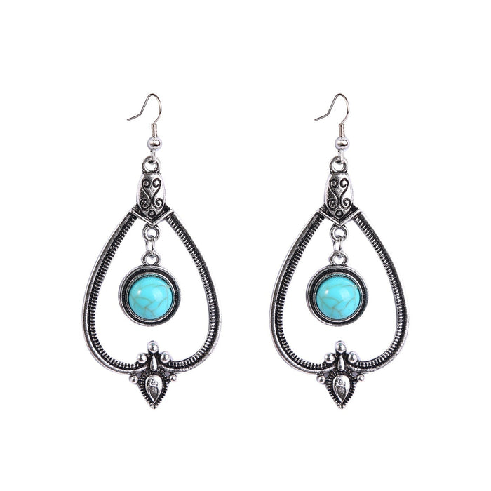 Wholesale turquoise vintage alloy earrings JDC-ES-ManY003 Earrings 满溢 Wholesale Jewelry JoyasDeChina Joyas De China