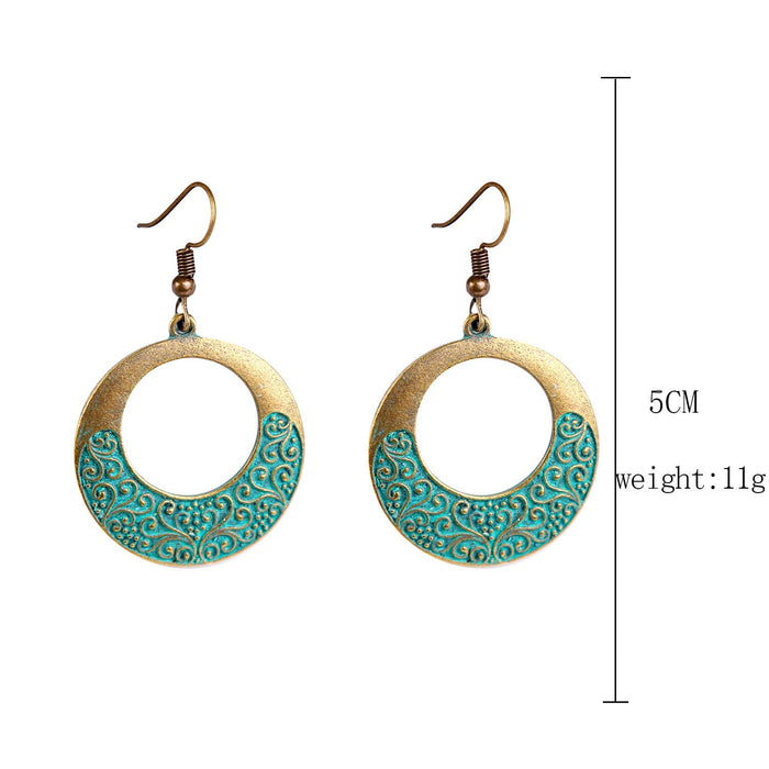 Wholesale turquoise vintage alloy earrings JDC-ES-ManY003 Earrings 满溢 8 Wholesale Jewelry JoyasDeChina Joyas De China
