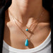 Wholesale Turquoise Water Drop Necklace JDC-NE-Weny021 NECKLACE 纹颖 Wholesale Jewelry JoyasDeChina Joyas De China