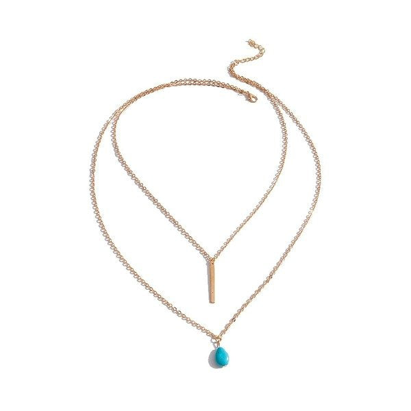 Wholesale Turquoise Water Drop Necklace JDC-NE-Weny025 NECKLACE 纹颖 Wholesale Jewelry JoyasDeChina Joyas De China