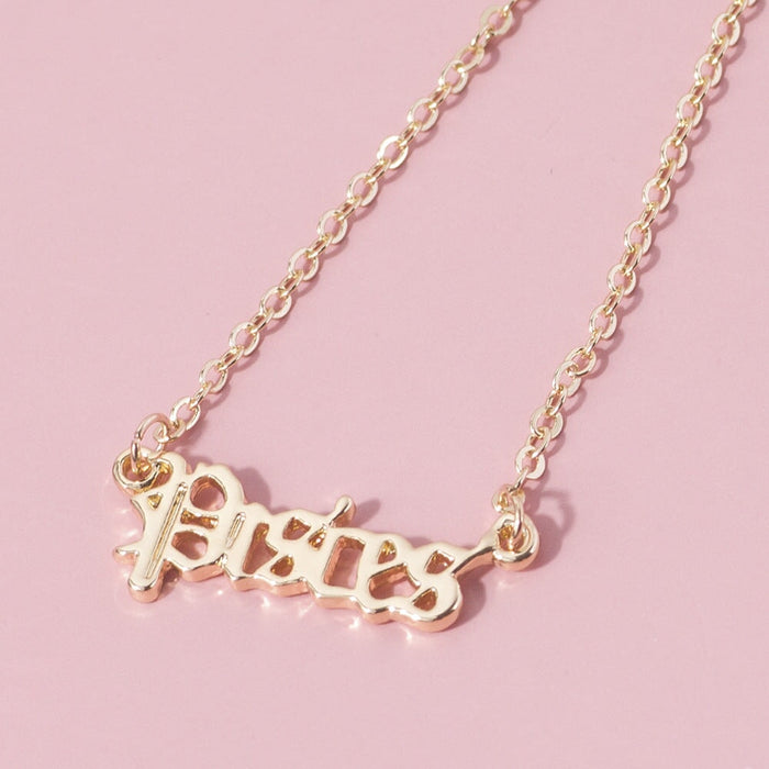 Wholesale twelve constellation alloy necklace JDC-NE-YiD008 Necklaces 宜达 2-Pisces Wholesale Jewelry JoyasDeChina Joyas De China