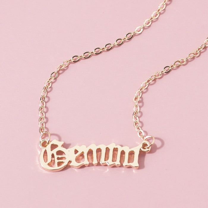 Wholesale twelve constellation alloy necklace JDC-NE-YiD008 Necklaces 宜达 5-Gemini Wholesale Jewelry JoyasDeChina Joyas De China