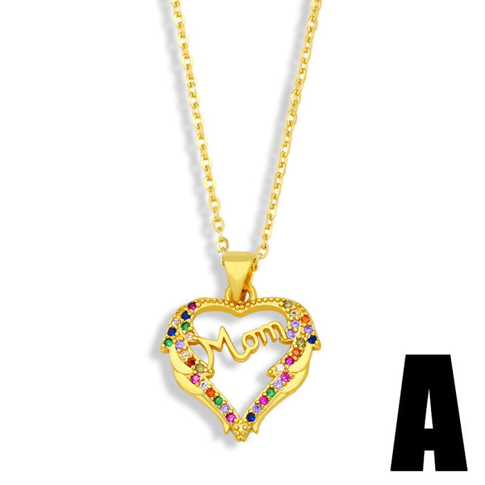 Wholesale two-petal diamond-encrusted Mother's Day Necklace JDC-NE-AOS012 Necklaces 翱昇 A Wholesale Jewelry JoyasDeChina Joyas De China