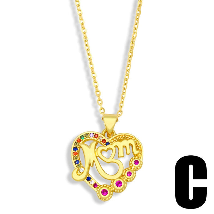 Wholesale two-petal diamond-encrusted Mother's Day Necklace JDC-NE-AOS012 Necklaces 翱昇 C Wholesale Jewelry JoyasDeChina Joyas De China