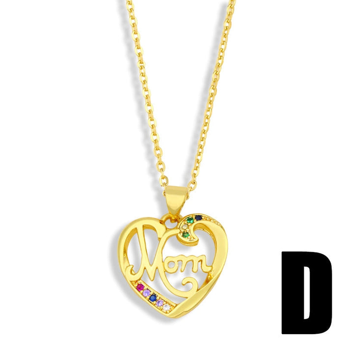 Wholesale two-petal diamond-encrusted Mother's Day Necklace JDC-NE-AOS012 Necklaces 翱昇 D Wholesale Jewelry JoyasDeChina Joyas De China