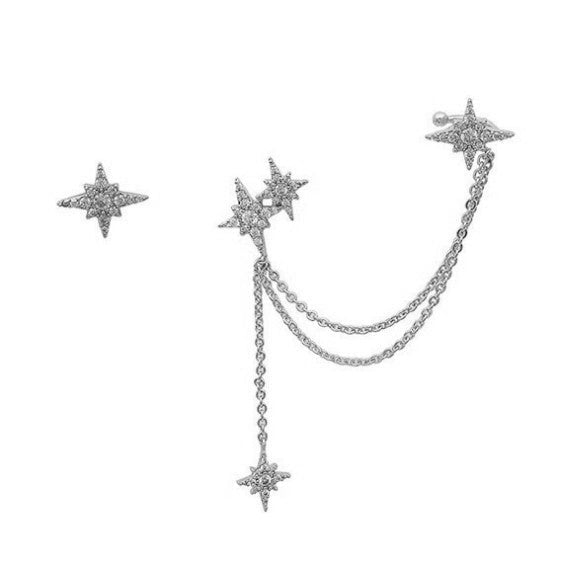 Wholesale ultra glitter diamond set meteor alloy earrings JDC-ES-ruil001 Earrings 瑞列 Silver Wholesale Jewelry JoyasDeChina Joyas De China