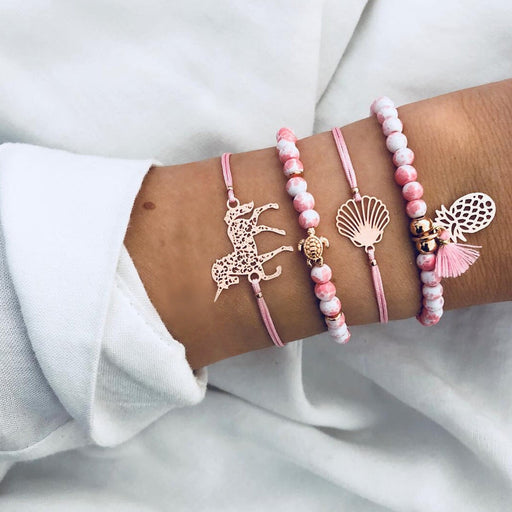 Wholesale Unicorn Pineapple Alloy Beaded Bracelet JDC-BT-A034 Bracelet 妙雅 Wholesale Jewelry JoyasDeChina Joyas De China