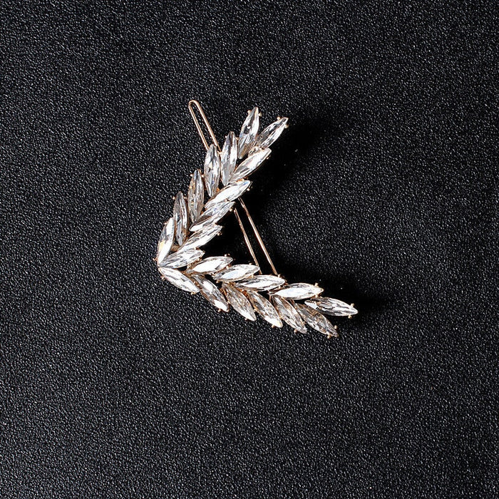 Wholesale V-shaped alloy crystal leaf hairpin JDC-HC-JE004 Hair Clips 璟恩 Wholesale Jewelry JoyasDeChina Joyas De China
