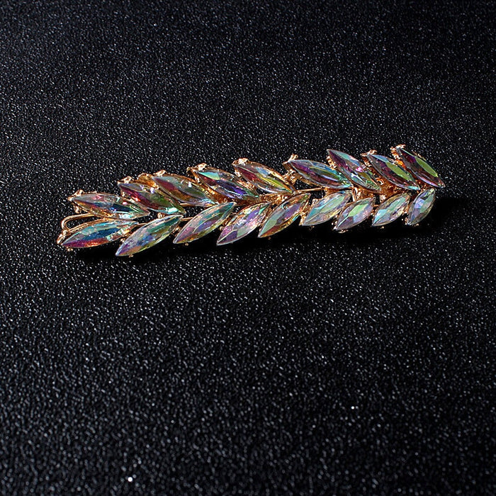Wholesale V-shaped alloy crystal leaf hairpin JDC-HC-JE004 Hair Clips 璟恩 Wholesale Jewelry JoyasDeChina Joyas De China
