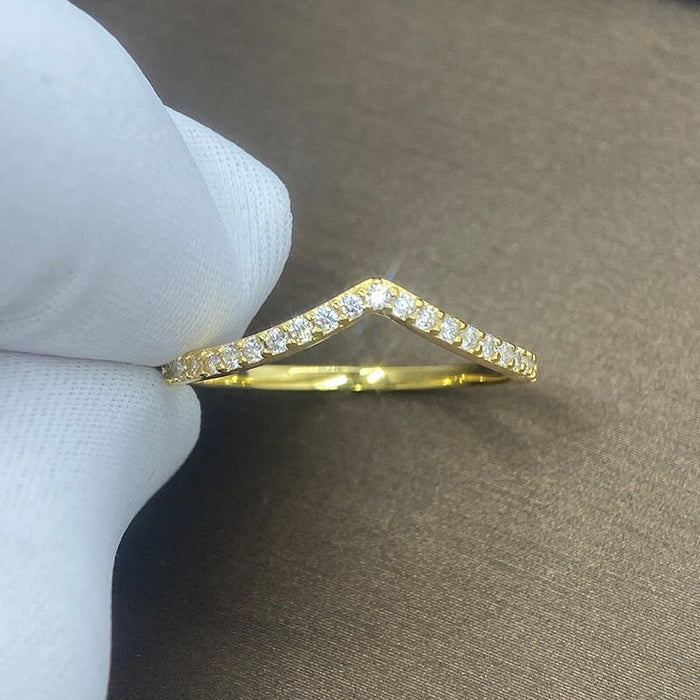 Wholesale V-shaped heart diamond ring JDC-RS-Liuliu003 Rings 六六 2 7 Wholesale Jewelry JoyasDeChina Joyas De China