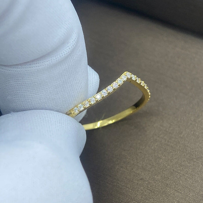 Wholesale V-shaped heart diamond ring JDC-RS-Liuliu003 Rings 六六 Wholesale Jewelry JoyasDeChina Joyas De China