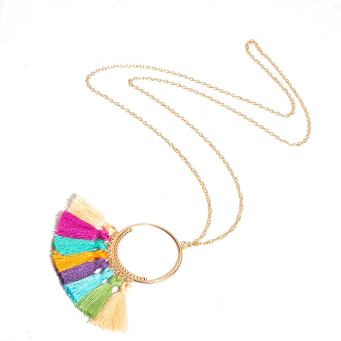 Wholesale vacation wind natural shell tassel alloy necklace JDC-NE-KJ208 Necklaces 坤杰 Wholesale Jewelry JoyasDeChina Joyas De China