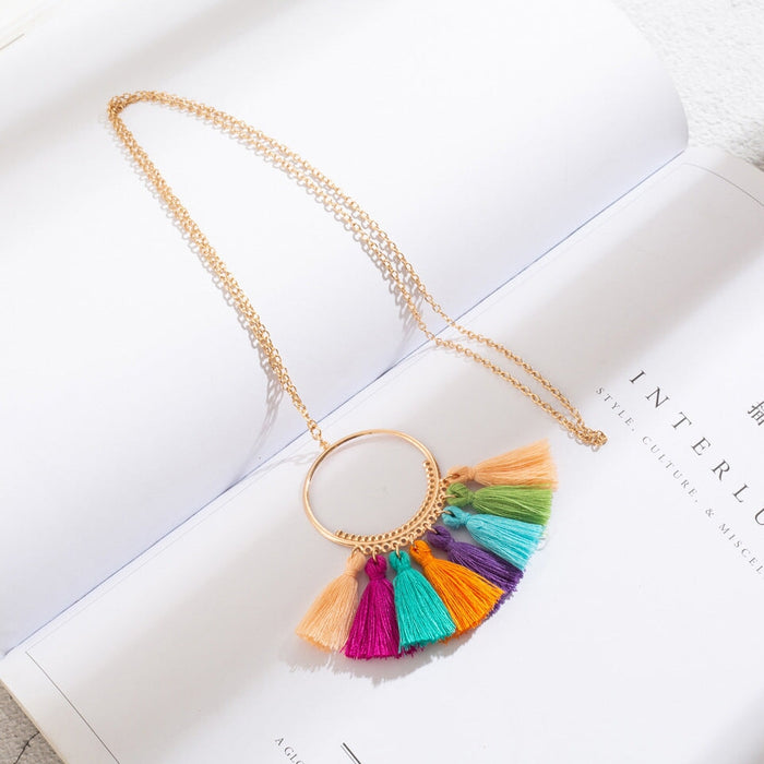Wholesale vacation wind natural shell tassel alloy necklace JDC-NE-KJ208 Necklaces 坤杰 Wholesale Jewelry JoyasDeChina Joyas De China