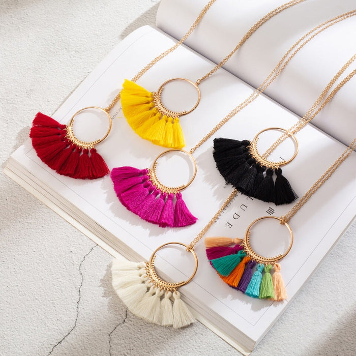 Wholesale vacation wind natural shell tassel alloy necklace JDC-NE-KJ208 Necklaces 坤杰 Wholesale Jewelry JoyasDeChina Joyas De China