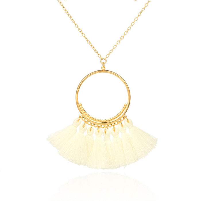 Wholesale vacation wind natural shell tassel alloy necklace JDC-NE-KJ208 Necklaces 坤杰 Wholesale Jewelry JoyasDeChina Joyas De China