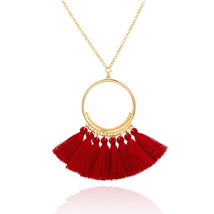 Wholesale vacation wind natural shell tassel alloy necklace JDC-NE-KJ208 Necklaces 坤杰 N010079 Wholesale Jewelry JoyasDeChina Joyas De China