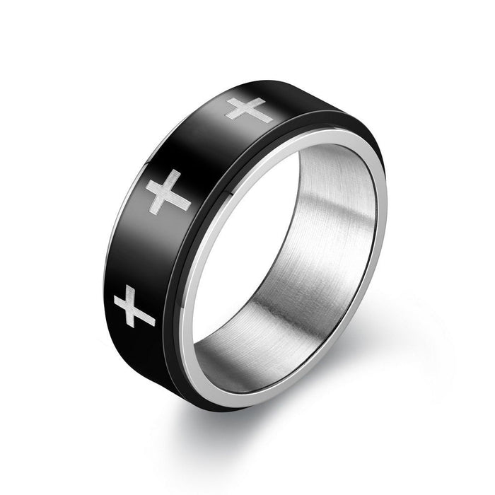 Wholesale vacuum titanium steel rotating ring JDC-RS-Dingc012 Rings 顶潮 Wholesale Jewelry JoyasDeChina Joyas De China