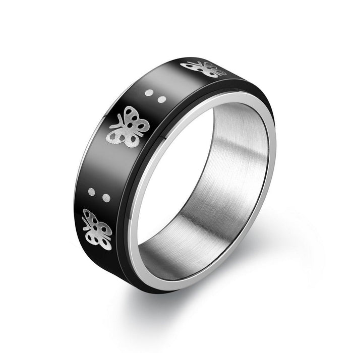 Wholesale vacuum titanium steel rotating ring JDC-RS-Dingc012 Rings 顶潮 Wholesale Jewelry JoyasDeChina Joyas De China