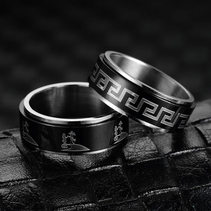 Wholesale vacuum titanium steel rotating ring JDC-RS-Dingc012 Rings 顶潮 Wholesale Jewelry JoyasDeChina Joyas De China