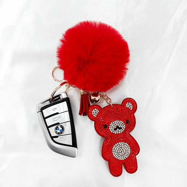 Wholesale velvet bear key chain MOQ ≥ 10 JDC-KC-YZ005 Keychains 永泽 Wholesale Jewelry JoyasDeChina Joyas De China