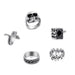 Wholesale vintage antique silver spades solitaire joint alloy ring 5 piece set JDC-RS-F076 Rings 韩之尚 Wholesale Jewelry JoyasDeChina Joyas De China