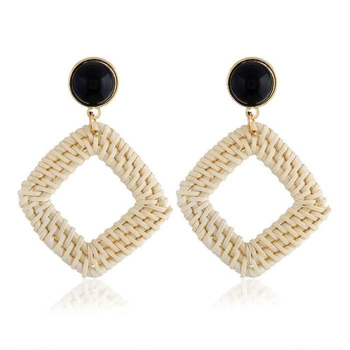 Wholesale vintage bamboo rattan hand-woven earrings JDC-ES-ManY001 Earrings 满溢 2 Wholesale Jewelry JoyasDeChina Joyas De China
