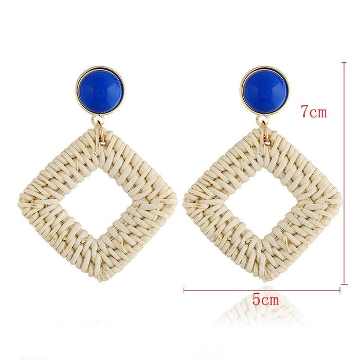 Wholesale vintage bamboo rattan hand-woven earrings JDC-ES-ManY001 Earrings 满溢 Wholesale Jewelry JoyasDeChina Joyas De China