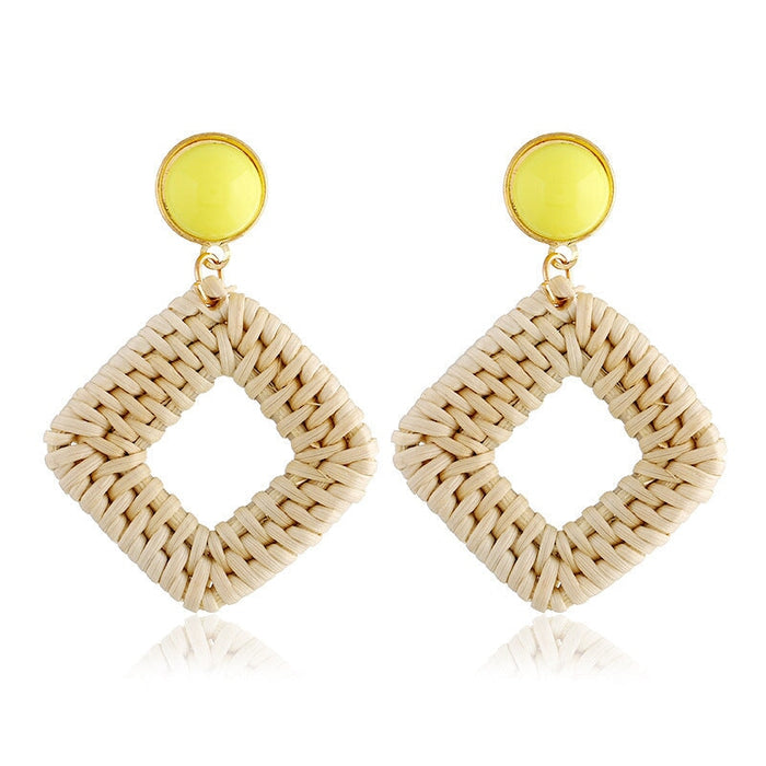 Wholesale vintage bamboo rattan hand-woven earrings JDC-ES-ManY001 Earrings 满溢 3 Wholesale Jewelry JoyasDeChina Joyas De China
