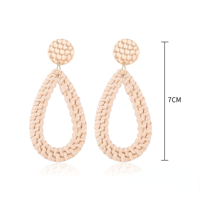 Wholesale vintage bamboo rattan hand-woven earrings JDC-ES-ManY001 Earrings 满溢 Wholesale Jewelry JoyasDeChina Joyas De China