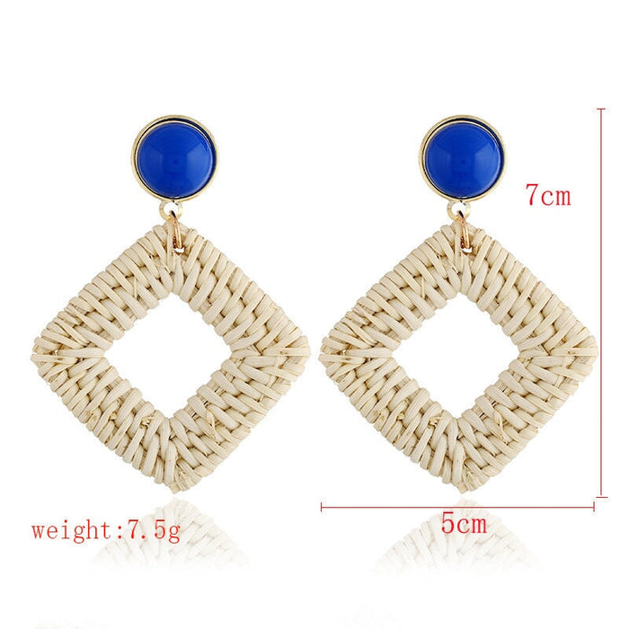Wholesale vintage bamboo rattan hand-woven earrings JDC-ES-ManY001 Earrings 满溢 4 Wholesale Jewelry JoyasDeChina Joyas De China