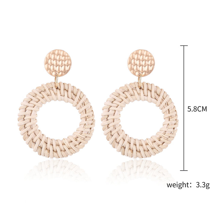 Wholesale vintage bamboo rattan hand-woven earrings JDC-ES-ManY001 Earrings 满溢 5 Wholesale Jewelry JoyasDeChina Joyas De China