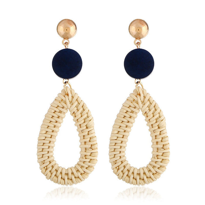 Wholesale vintage bamboo rattan hand-woven earrings JDC-ES-ManY001 Earrings 满溢 Wholesale Jewelry JoyasDeChina Joyas De China