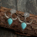 Wholesale vintage bull head water drop turquoise stud earrings JDC-ES-saip042 Earrings 赛蒲 Wholesale Jewelry JoyasDeChina Joyas De China