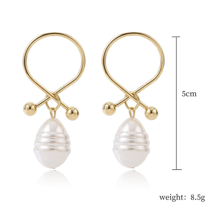 Wholesale vintage court style pearl stud earrings JDC-ES-ManY002 Earrings 满溢 Wholesale Jewelry JoyasDeChina Joyas De China